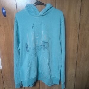 Old Navy Teal Hoodie with Graphic Design